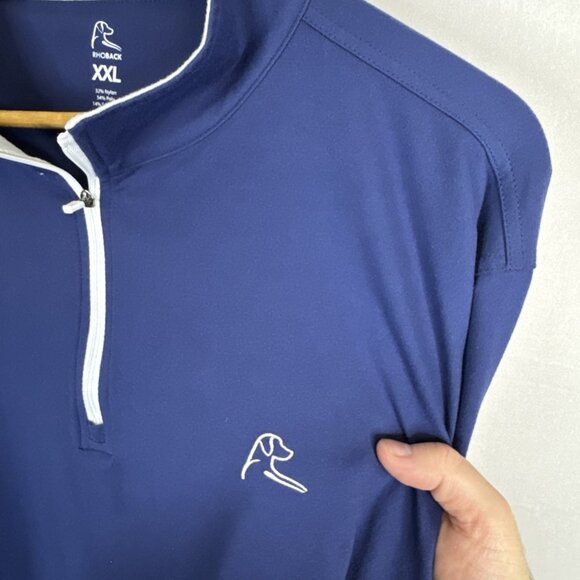 Rhoback Pullover Shirt Mens XXL Blue Quarter Zip Pullover Performance Golf - Picture 4 of 5